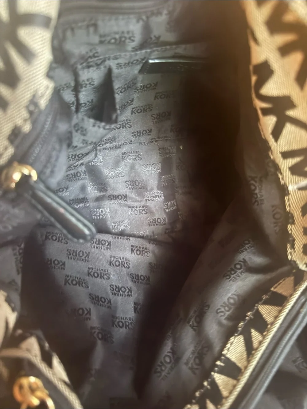 Michael Kors Ludlow Signature, Canvas and leather shoulder bag